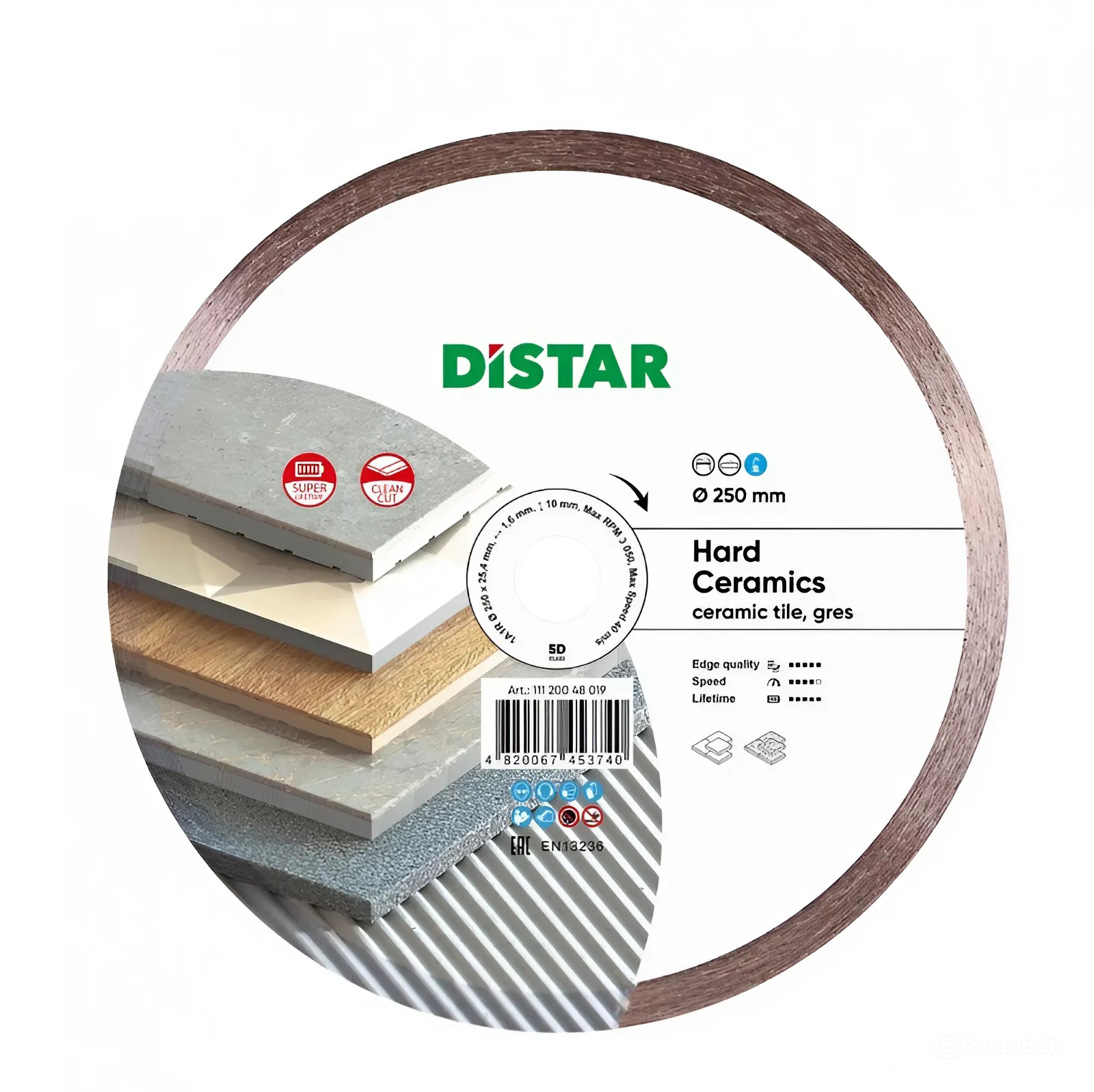 Алмазний диск Distar 1A1R Hard Ceramics (250*1,6*25,4мм)